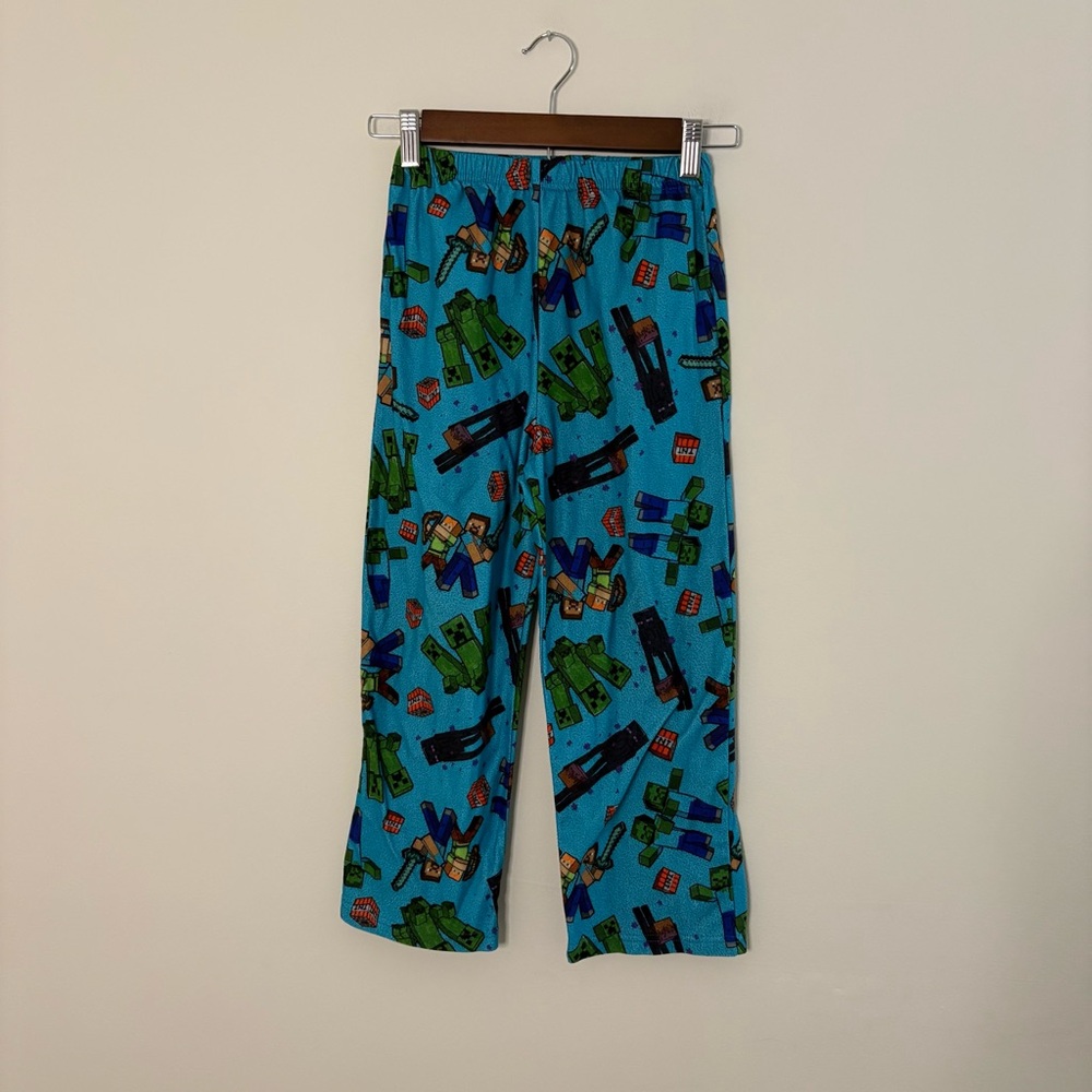 Minecraft Boys Size 8 Pajama Pants Bottom Blue Multicolor Cozy Gamer